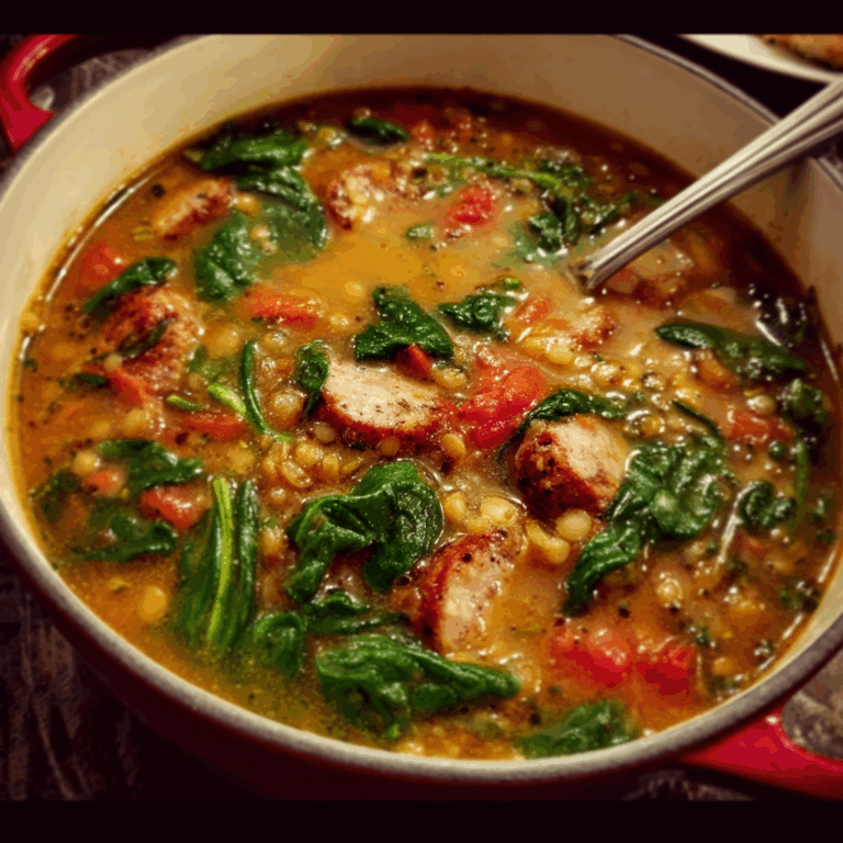 Sausage and Lentil Soup with Spinach